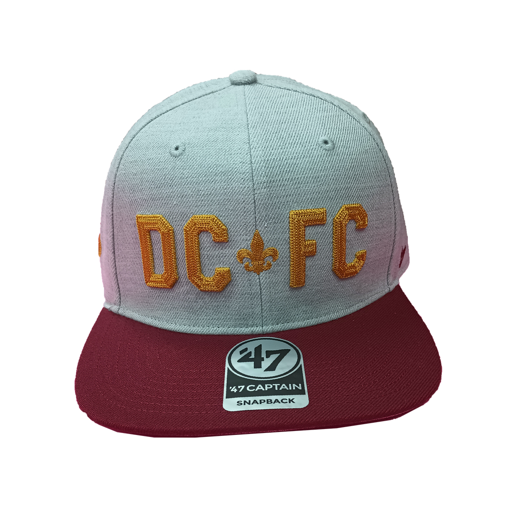 DCFC 47 Brand Chain Shot Snapback Hat- Grey/Maroon