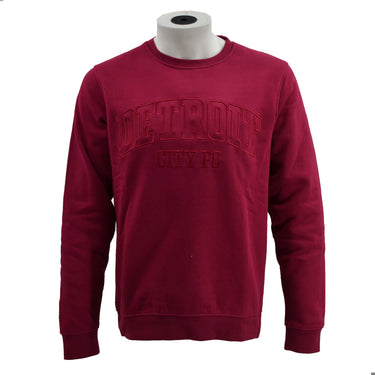 Tonal 3D Embroidered Crew Neck- Maroon