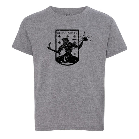 DCFC Youth Crest Distressed Tee- Grey