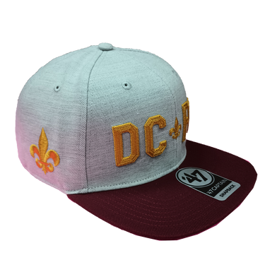 DCFC 47 Brand Chain Shot Snapback Hat- Grey/Maroon