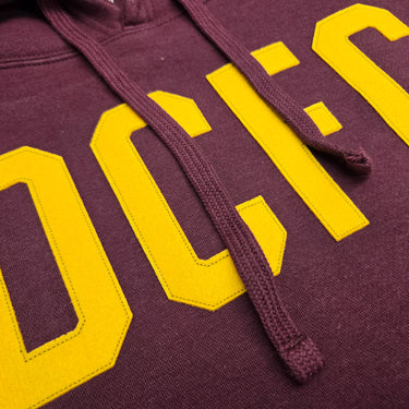 DCFC Block Felt Hoodie- Maroon