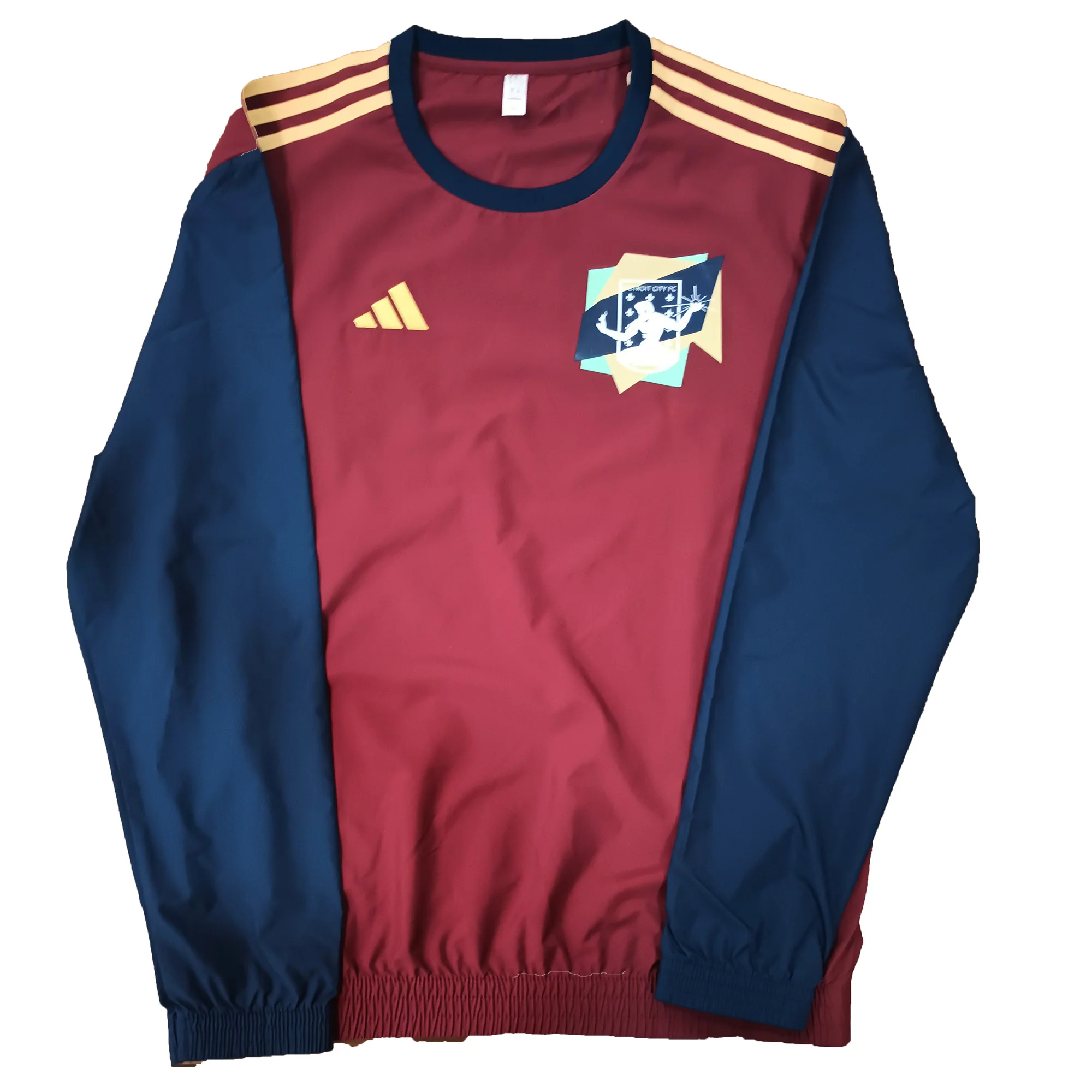 DCFC adidas Windbreaker Pullover Maroon Navy Detroit City Football Club Store