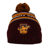 DCFC Knit Hat- Striped Wordmark Crest- Maroon