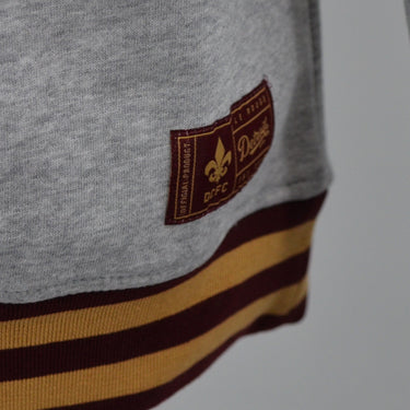 Striped Cuff Retro Crewneck- Grey