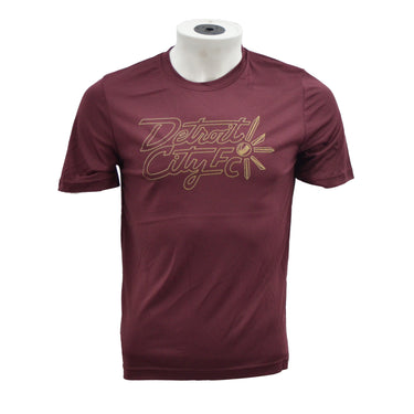 Youth Script Outline Wordmark Tee- Maroon