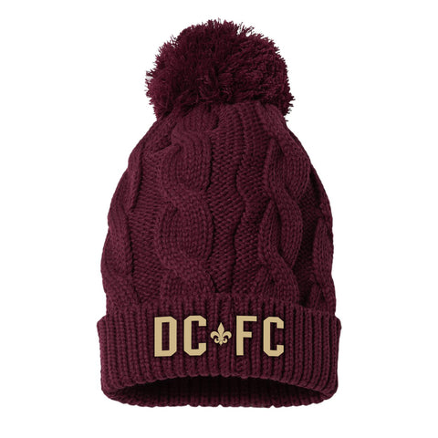 DCFC Chunky Knit Hat- Maroon