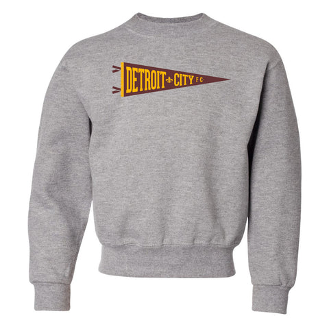 DCFC Pennant Youth Crew Neck Sweatshirt- Grey