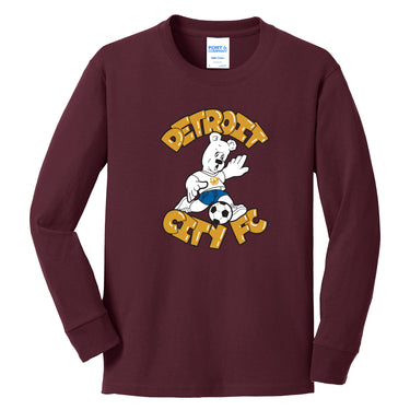 DCFC Friendly Stout Long Sleeve Youth Tee- Maroon