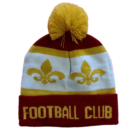 DCFC Striped Knit Hat- Maroon/Gold/White
