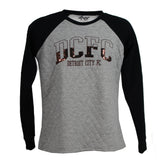 DCFC Womens Quilted Sequin Crew Neck- Black/Grey